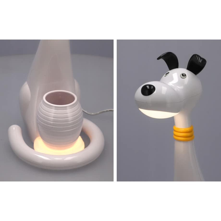 Lampka biurkowa dla dzieci PIESEK biały