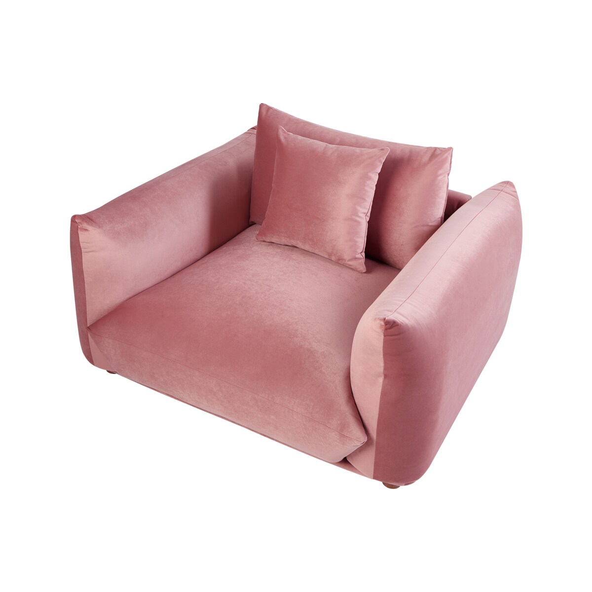 Fotel LUVOS Welur Różowy