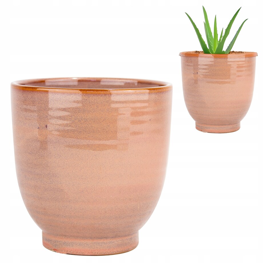 DONICZKA NA STORCZYKA KWIATY BALKON 12cm różowa ceramiczna skandynawska