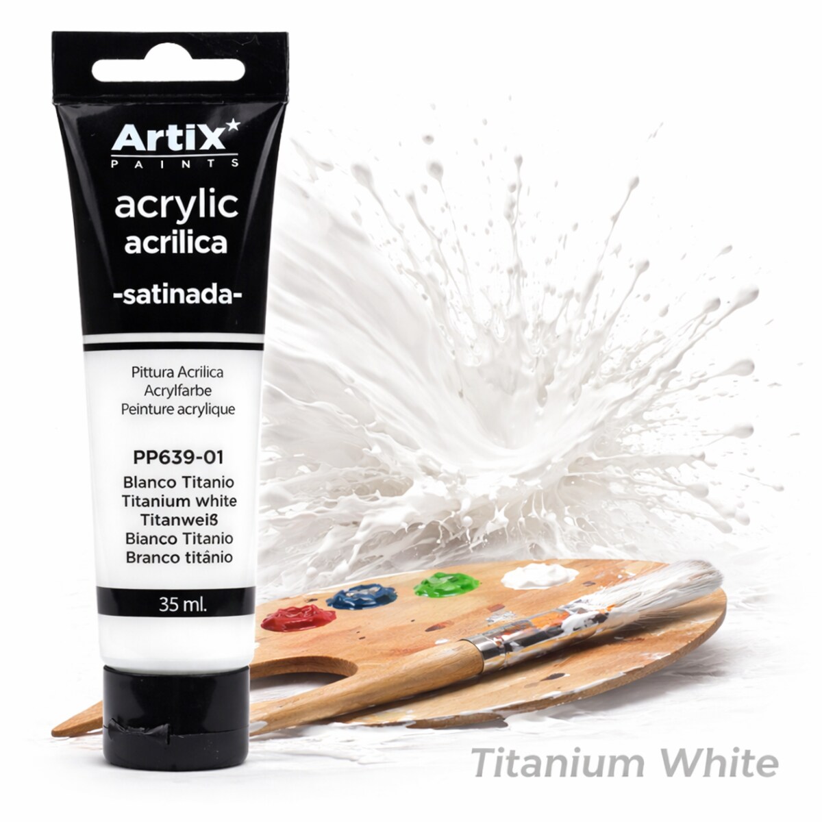 arba akrylowa Artix Titanium White 35 ml – klasyczna biel o satynowym wykończeniu