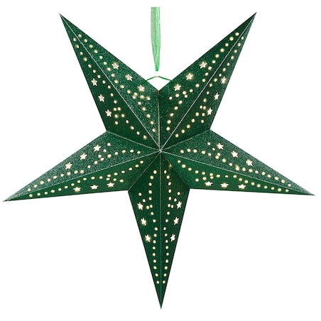 Zestaw 2 dekoracji wiszących LED MOTTI Gwiazda 45 cm Szmaragdowy