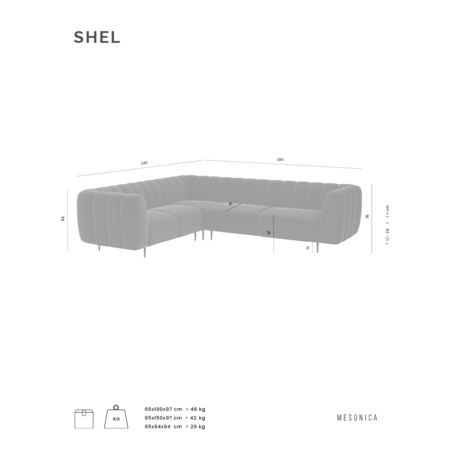 Shel Sofa narożna - beżowa