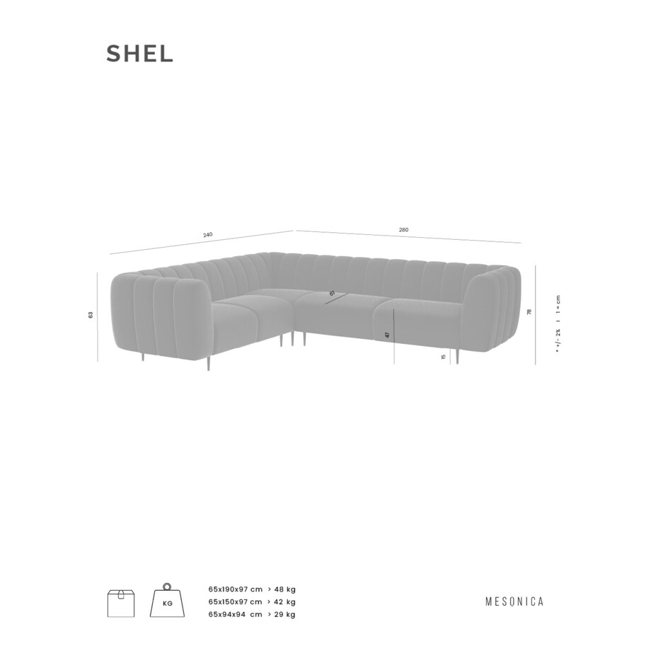 Shel Sofa narożna - beżowa