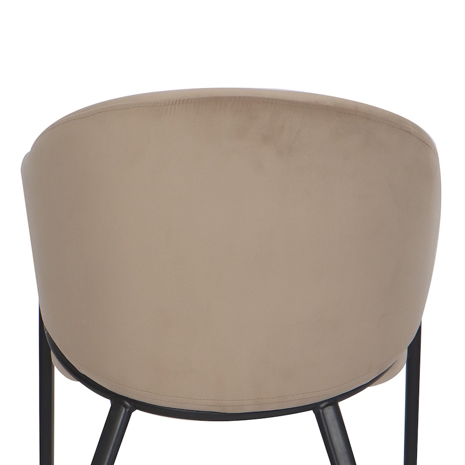 Krzesło tapicerowane do salonu welurowe GLAMOUR beżowe