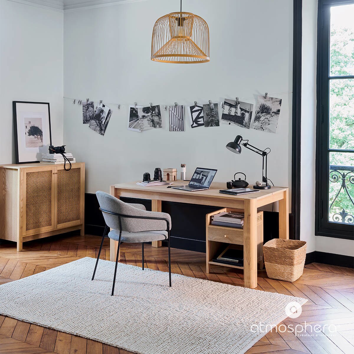 Szafka z drzwiami ażurowymi ARTY, plecionka wiedeńska