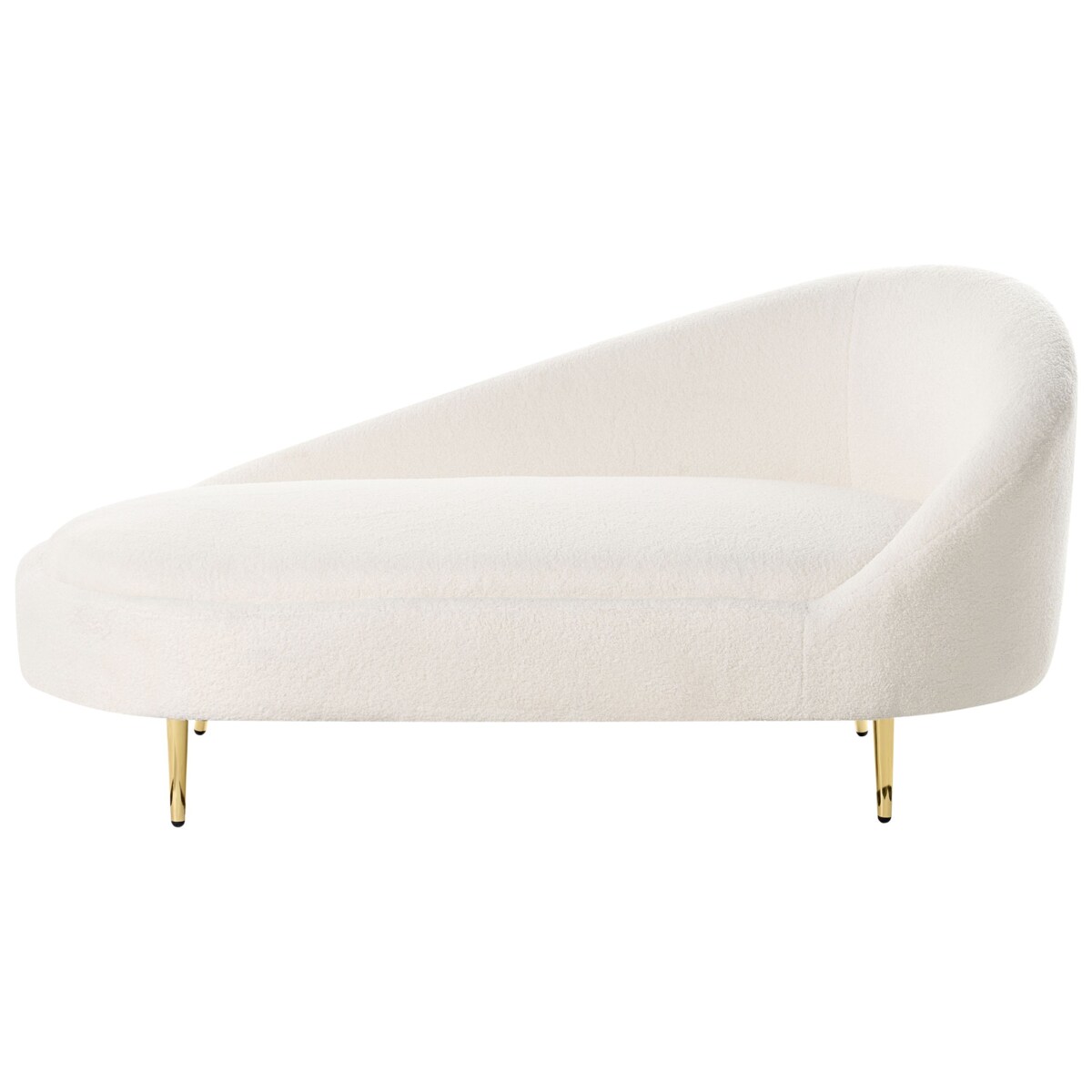 Szezlong boucle prawostronny złamana biel VALREAS