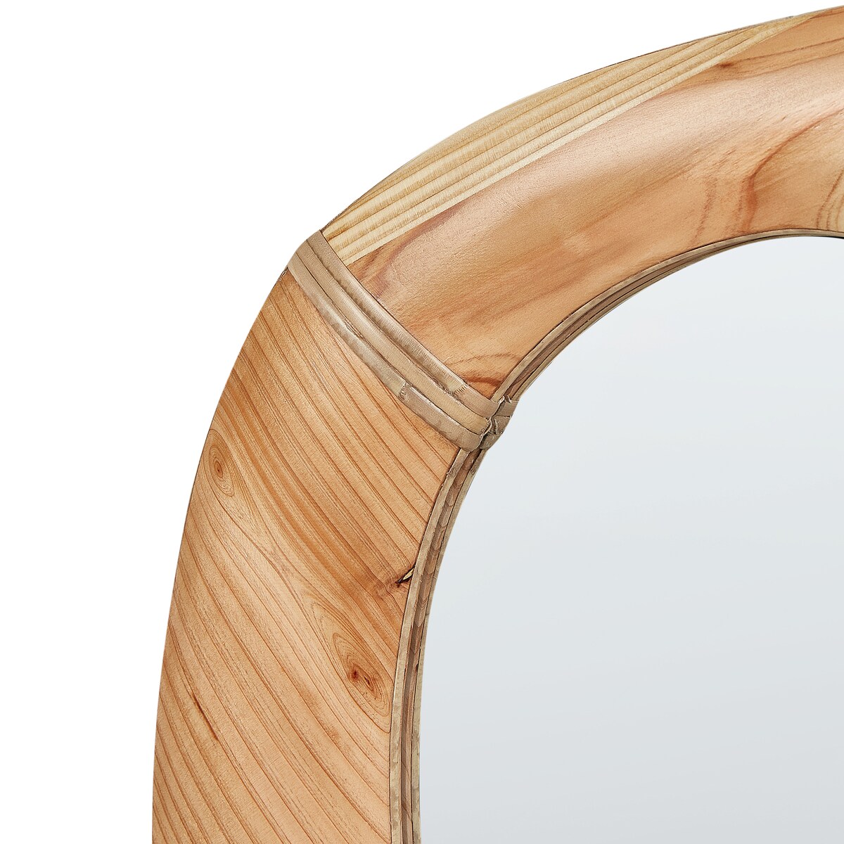 Lustro ścienne NEURE 90 cm 77 cm Drewno jodłowe Naturalny