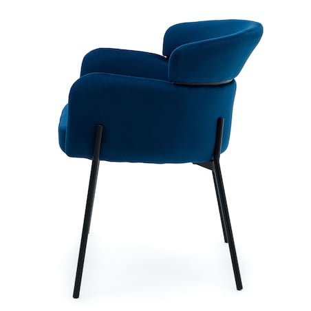 Krzesło tapicerowane welurowe do salonu BOLZANO granatowe