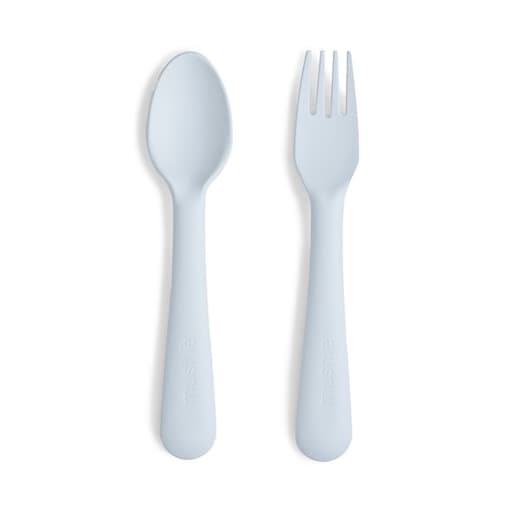 Mushie Sztućce dla dzieci - łyżka i widelec Powder Blue
