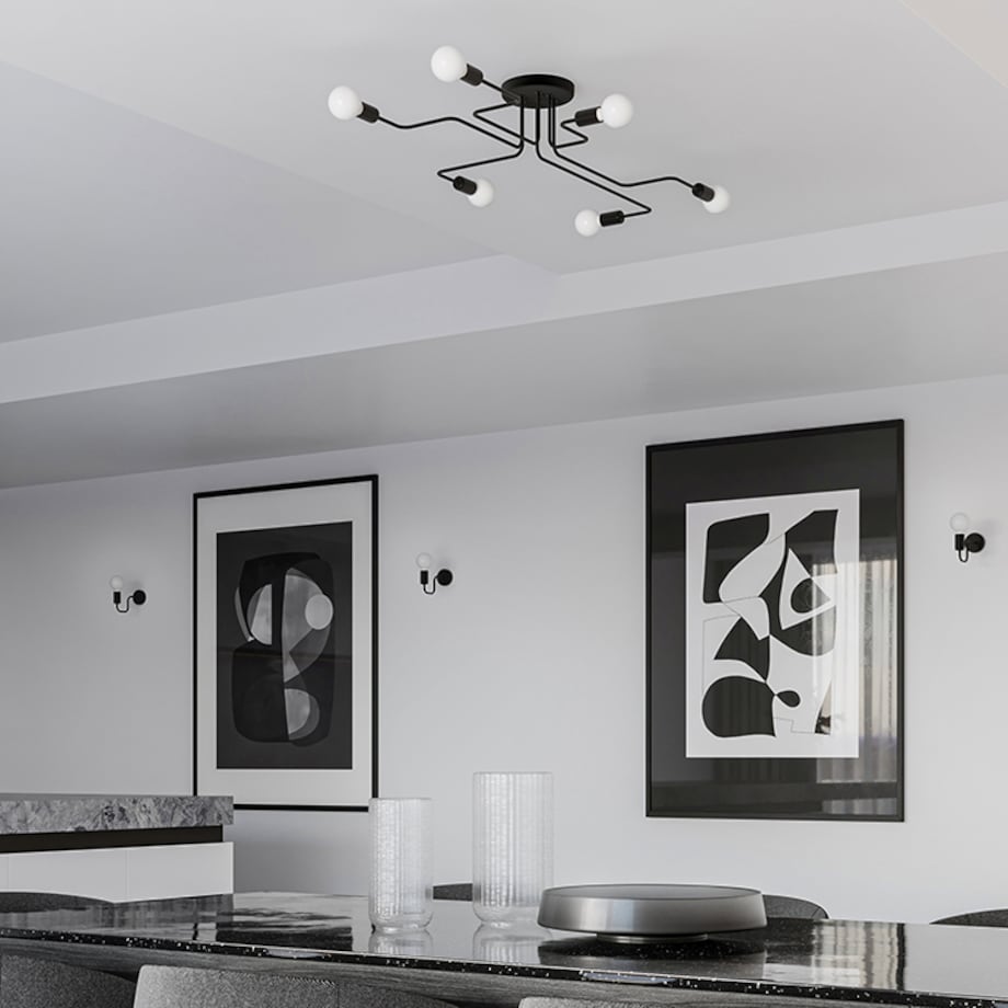 Żyrandol VECTOR 8 czarny