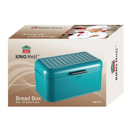 Chlebak stalowy pojemnik na chleb turkusowy KINGHOFF KH-1712