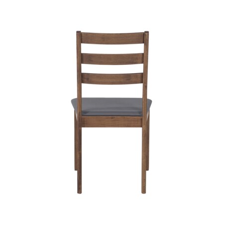 Zestaw do jadalni stół i 4 krzesła ciemne drewno z szarym MODESTO