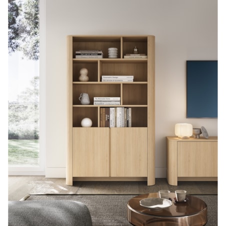 Regał pojemny o zaokrąglonych kształtach, Dąb Vincenza