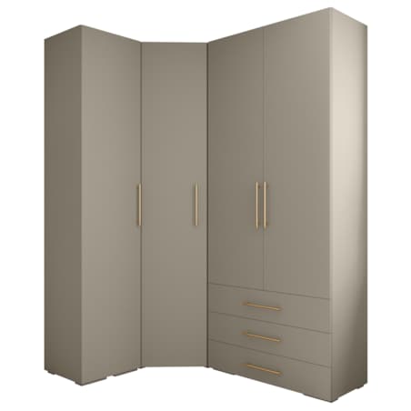 Garderoba wysoka do przedpokoju INOVA 3 Z6 kaszmir+złoty