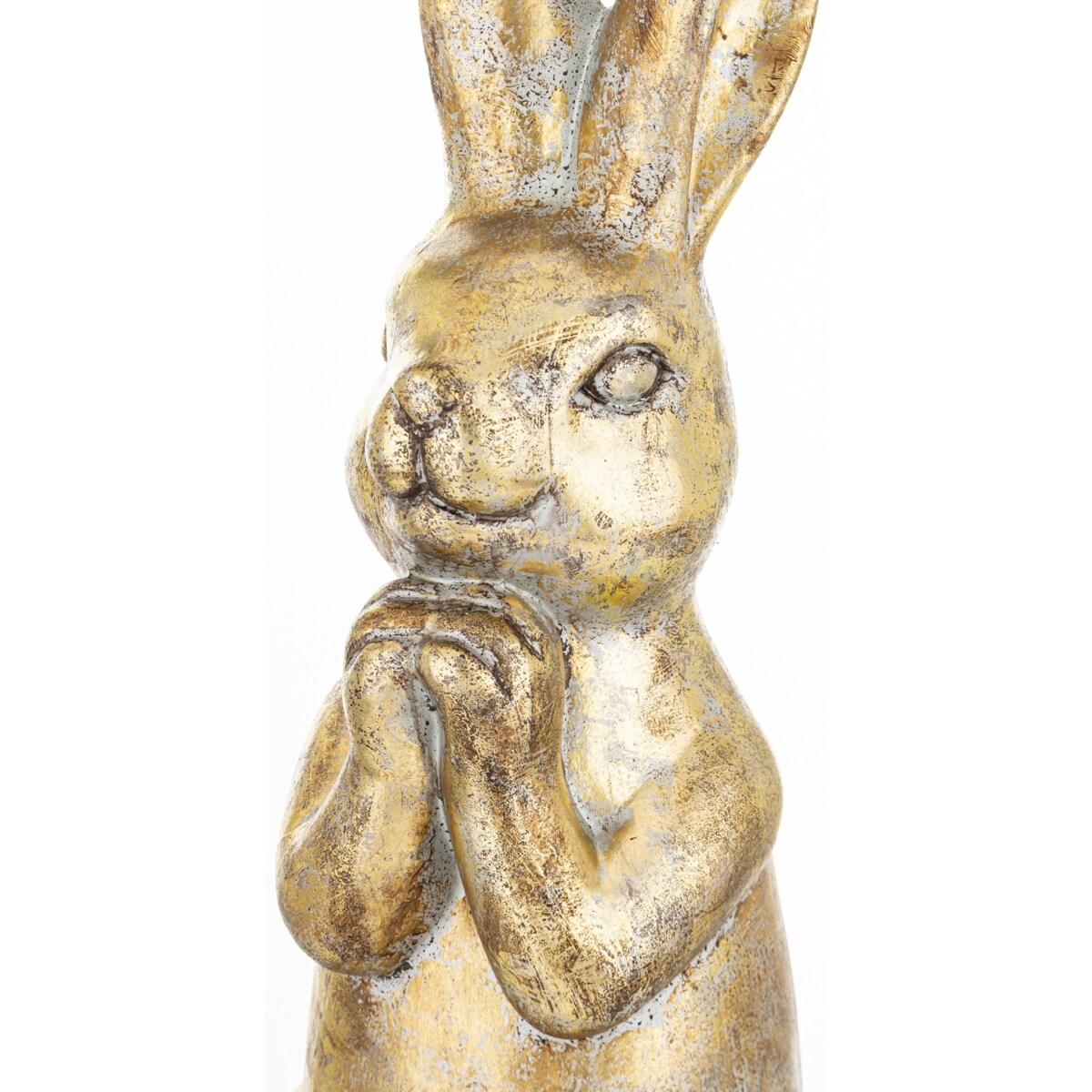 Dekoracja - zatroskany królik 49x16x16 cm złoty