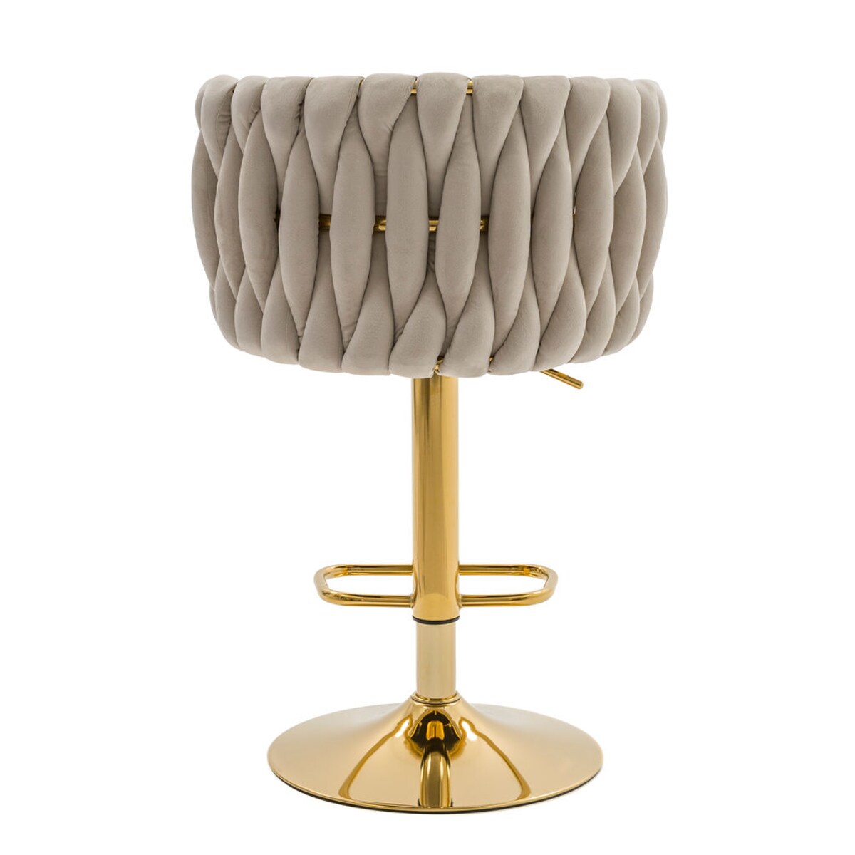 Hoker Krzesło barowe do kuchni stołek barowy ROSA GOLD kaszmirowy welurowy