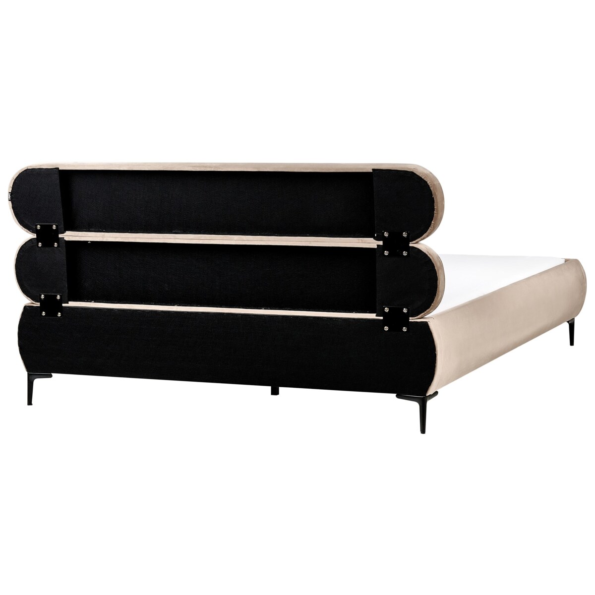 Łóżko Welur LESSAY 180 x 200 cm Beżowoszary