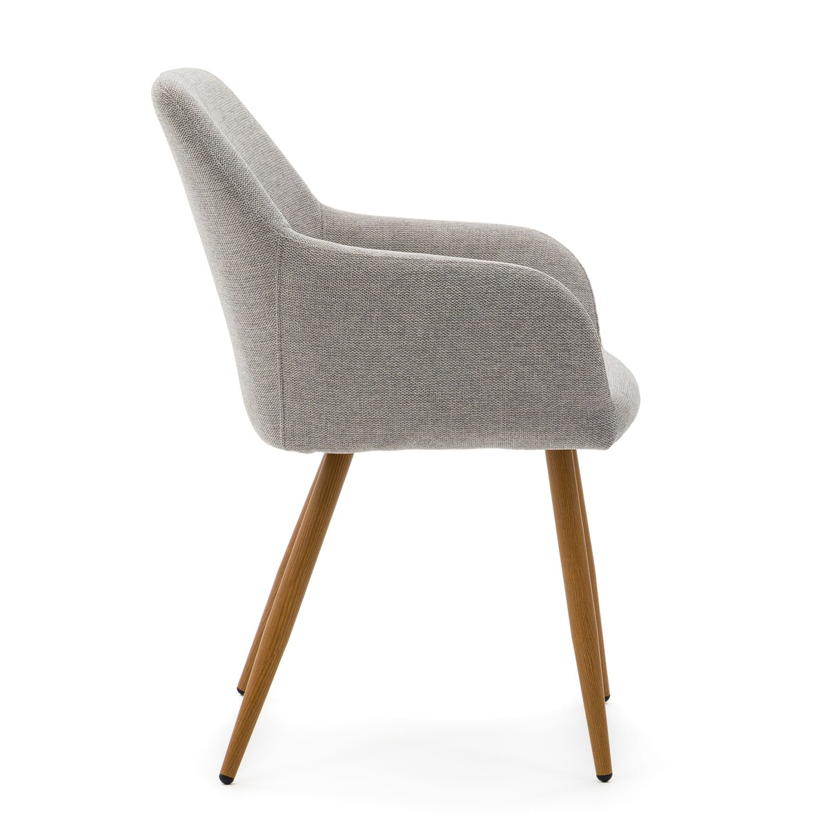 Krzesło skandynawskie szare SCANDI do salonu jadalni metalowe nogi w kolorze drewna