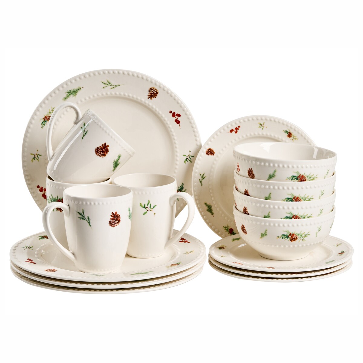 Zastawa stołowa 16-częściowa MARJORAM Porcelana Biały
