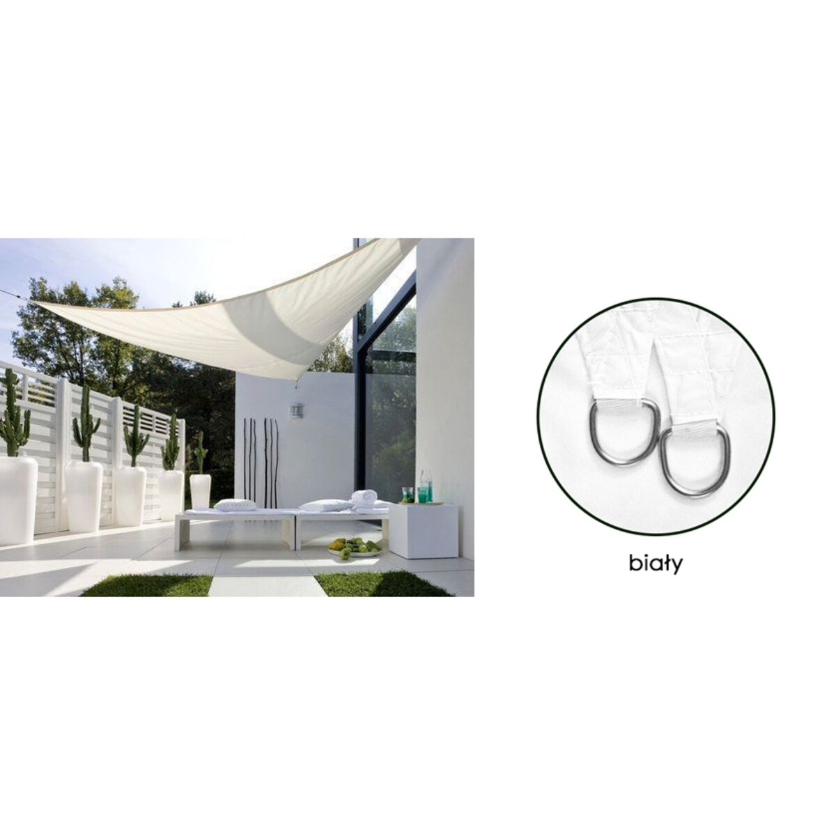 Żagiel Przeciwsłoneczny Ogrodowy Wodoodporny 3X3X3 M Zacieniacz Biały