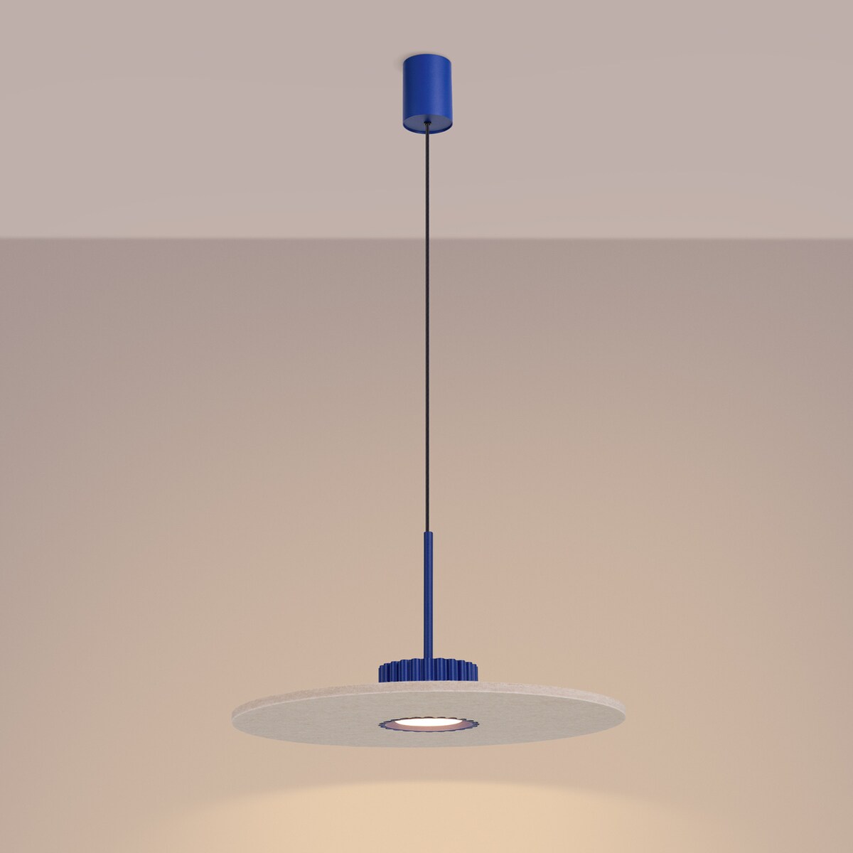 Lampa wisząca OVO 1 ultramaryna/beżowa filc Gx53