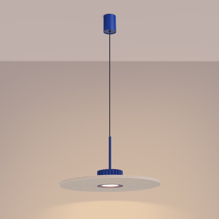 Lampa wisząca OVO 1 ultramaryna/beżowa filc Gx53