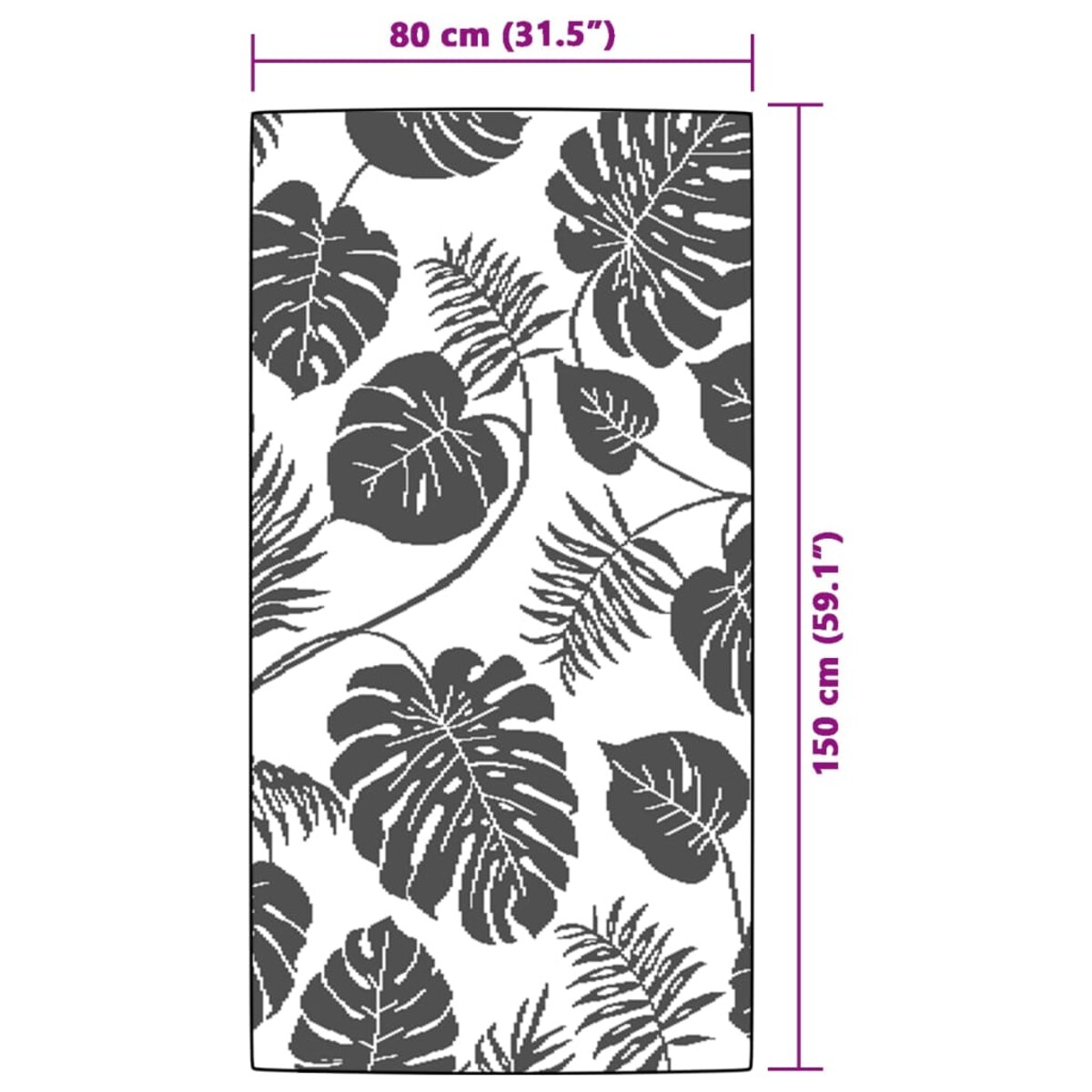 vidaXL Dywan zewnętrzny, ARAKIL zielony, 80x150 cm, PP