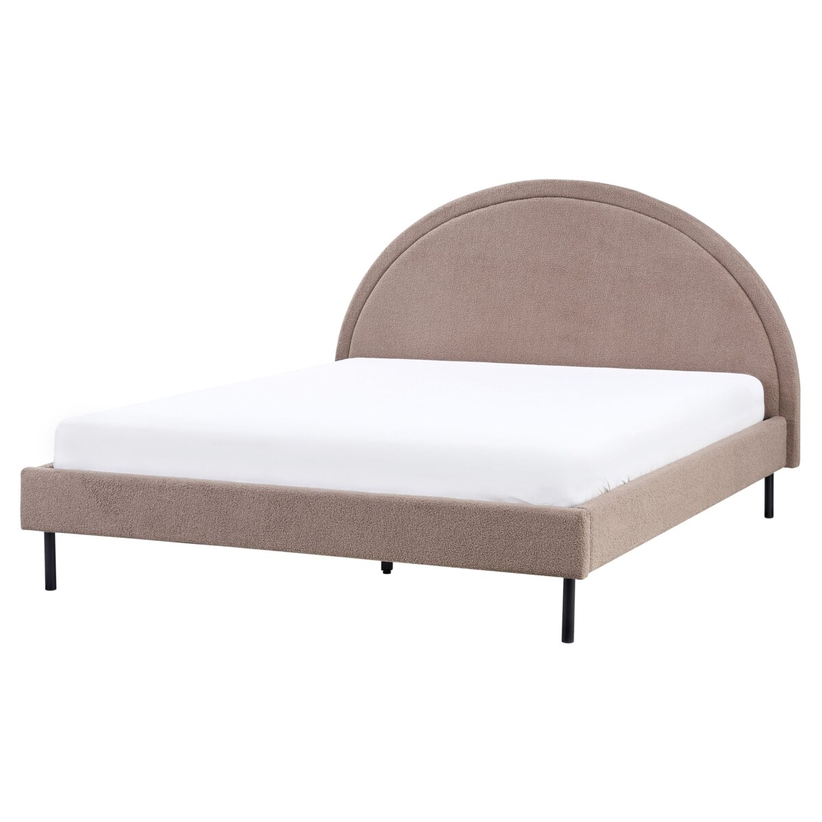 Łóżko Boucle MARGUT 160 x 200 cm Beżowoszary