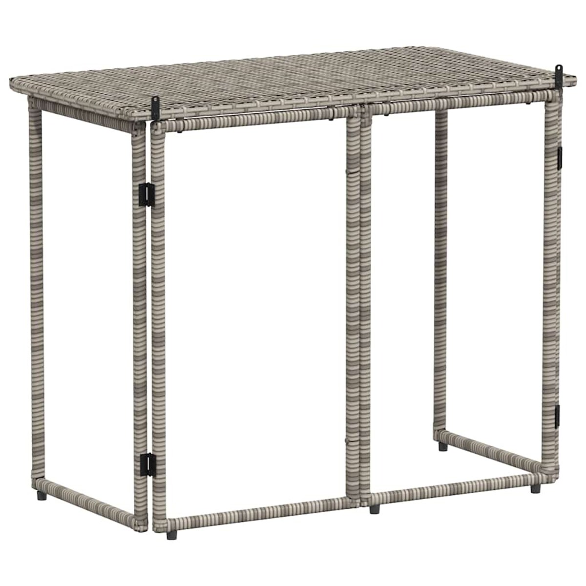 vidaXL Składany stół ogrodowy szary 90x51x75 cm polirattan