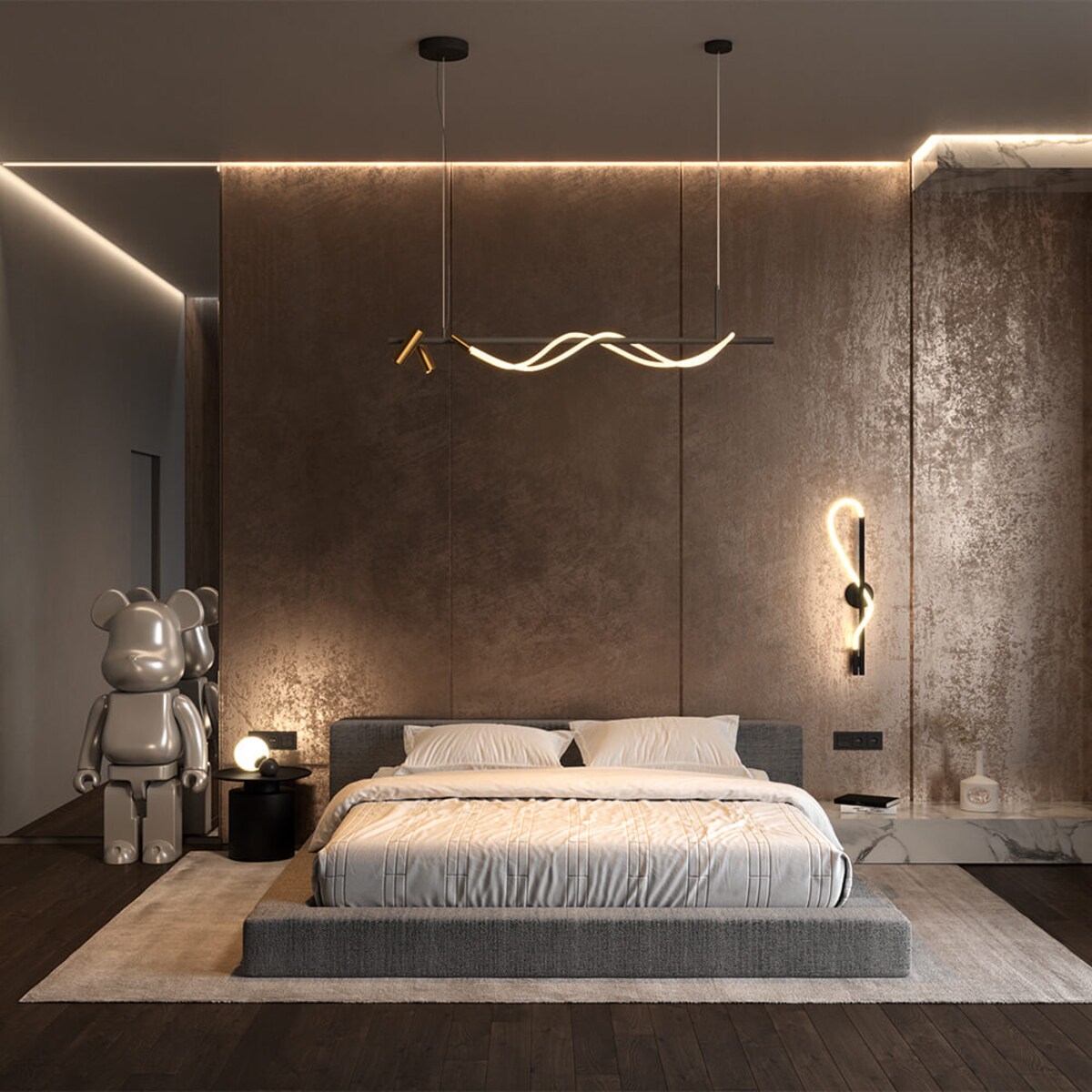 Wisząca lampa sznur Rosa MOD166PL-L30GB3K LED 42W czarna