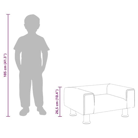 vidaXL Sofa dla dzieci, ciemnoszara, 50x40x26,5 cm, aksamitna