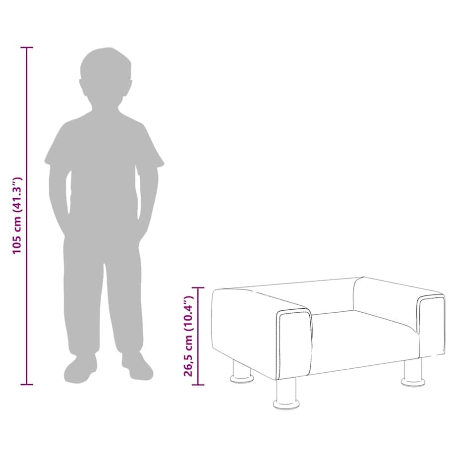 vidaXL Sofa dla dzieci, ciemnoszara, 50x40x26,5 cm, aksamitna