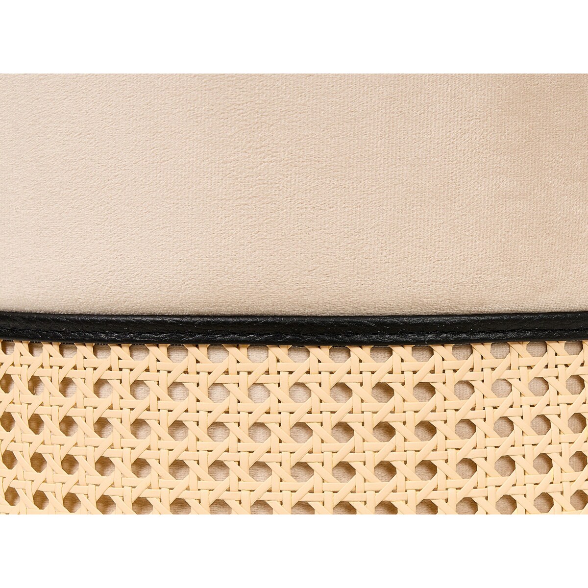 Puf welurowy ⌀ 35 cm kremowy YANKTON