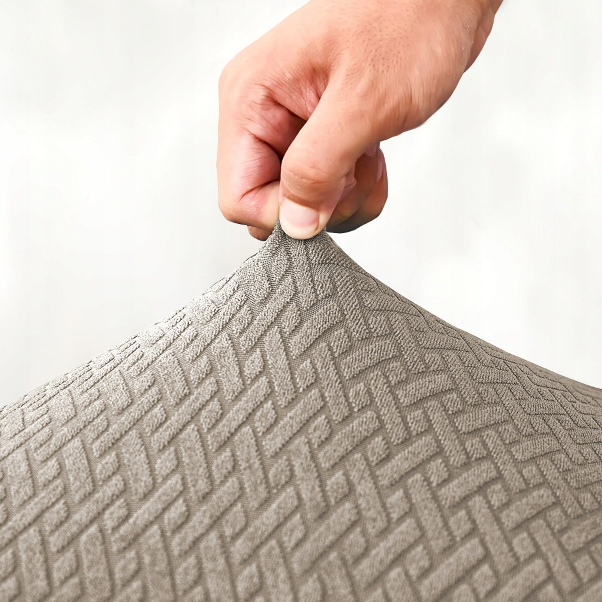 POKROWIEC NA SIEDZISKO 40x40cm SZARY BEŻ ŻAKARD ELASTYCZNY [60-Z1-SZB]