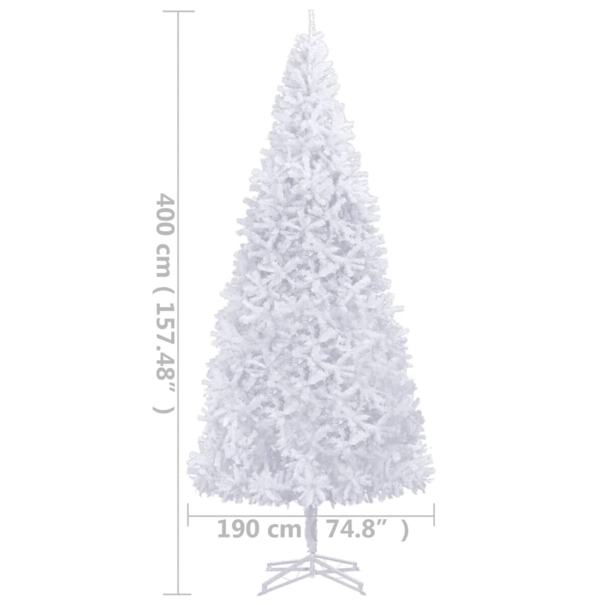 vidaXL Sztuczna choinka z lampkami, 400 cm, biała