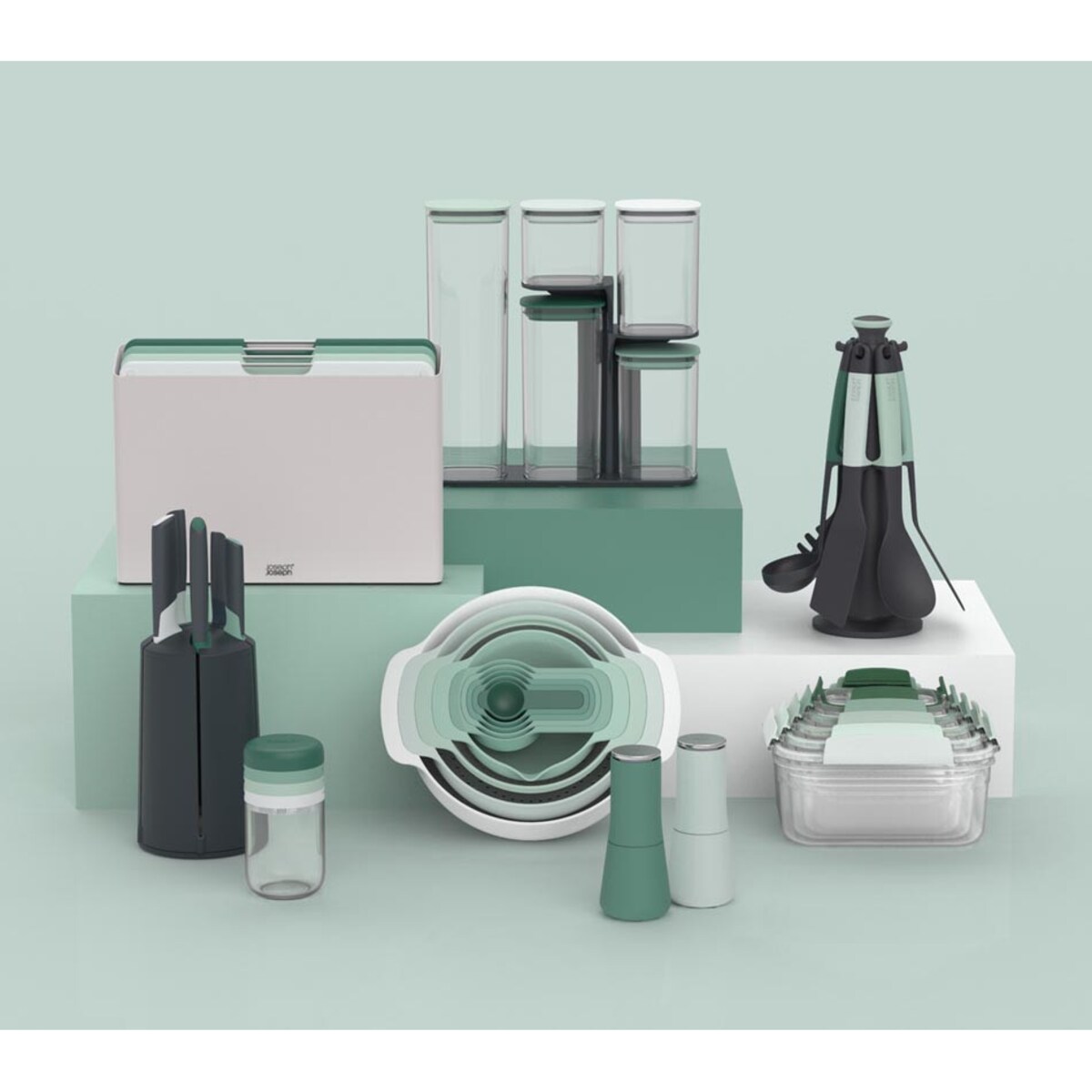 Zestaw 5 noży w bloku Elevate Sage, Joseph Joseph