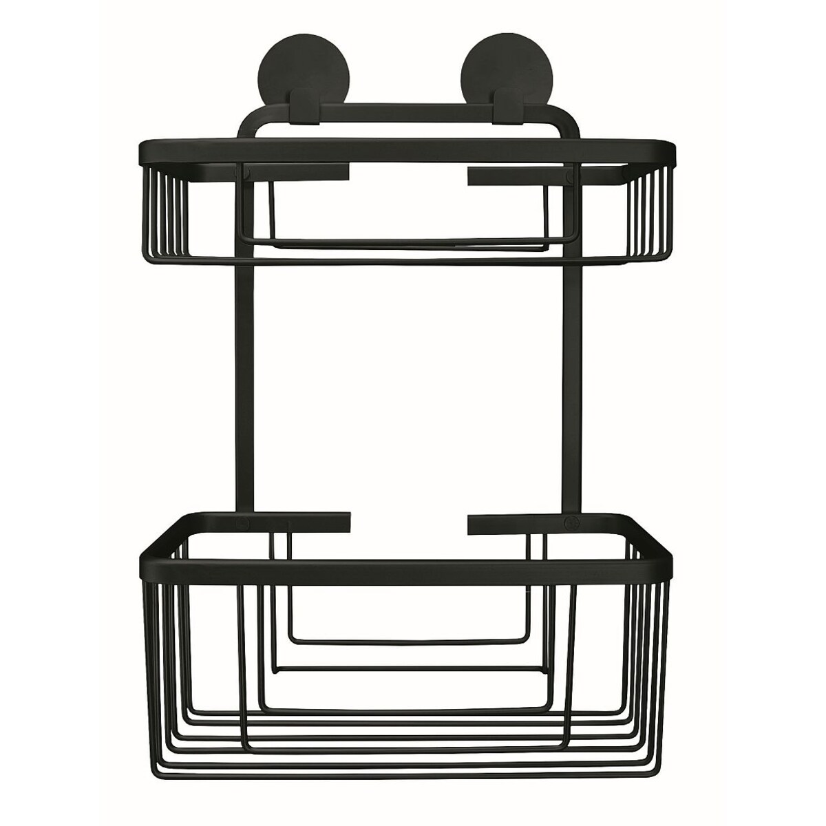 Kleine Wolke Rocco Podwójny Koszyk prysznicowy ścienny czarny mat