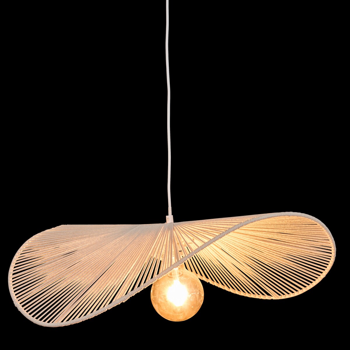 Lampa wisząca z bawełny ADELIA, 58 x 56 x 100 cm, biały