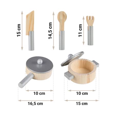 Kuchnia drewniana dla dzieci retro + akcesoria ZESTAW Ricokids