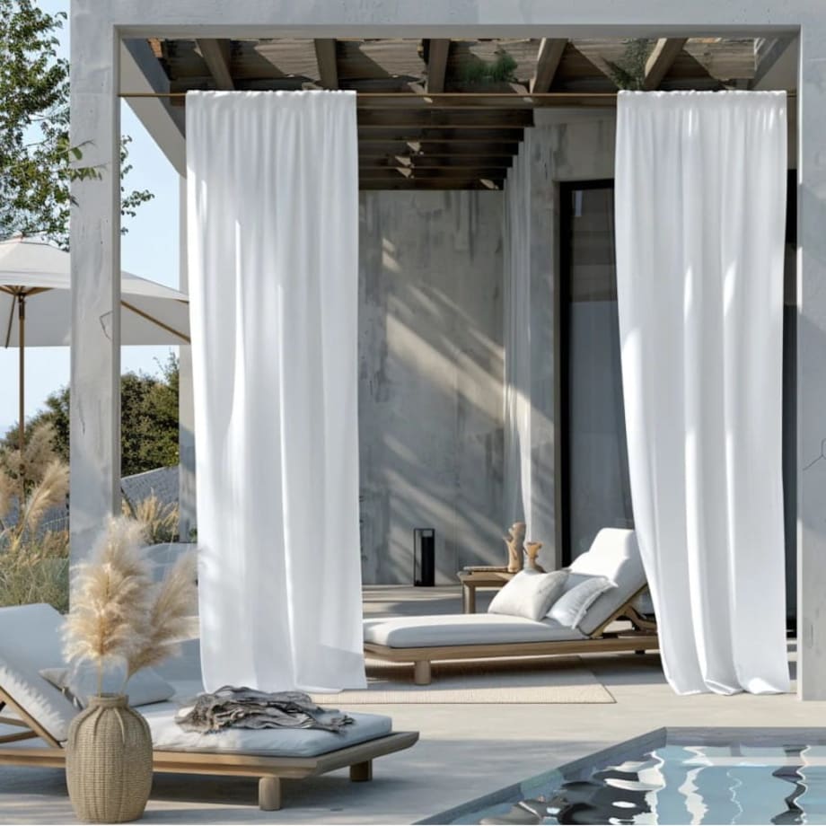 Zasłony na taras ogrodowe balkon beżowe 140x250 taśma tunel