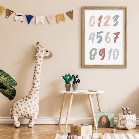Plakat dla dzieci Liczby boho 5 20x30