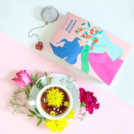 Herbata na Dzień Kobiet - zestaw prezentowy z herbatami wysokiej jakości 10 * 5g. Wyjątkowy prezent upominek dla niej mamy siostry koleżanki przyjaciółki dziewczyny kobiety