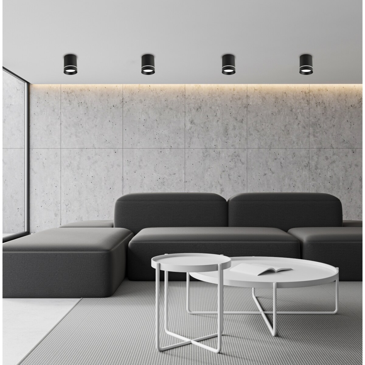 LAMPA sufitowa 2282787 Candellux metalowa OPRAWA tuba plafon z paskiem czarna