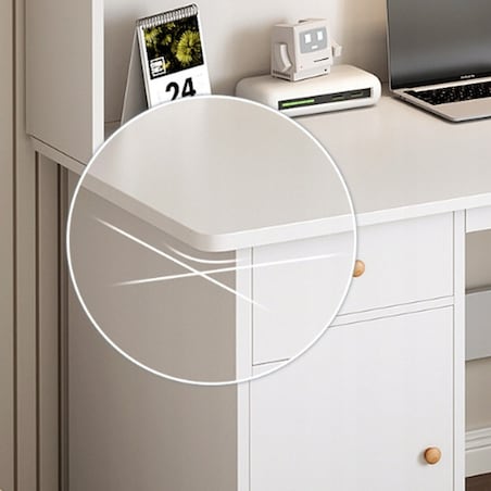 Biurko komputerowe białe loft stolik z regałem 120 cm