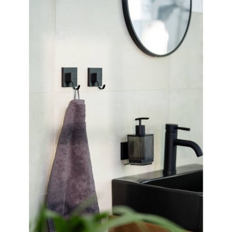 Zestaw 2 haczyków na ręczniki QUADRO, montaż bez wiercenia