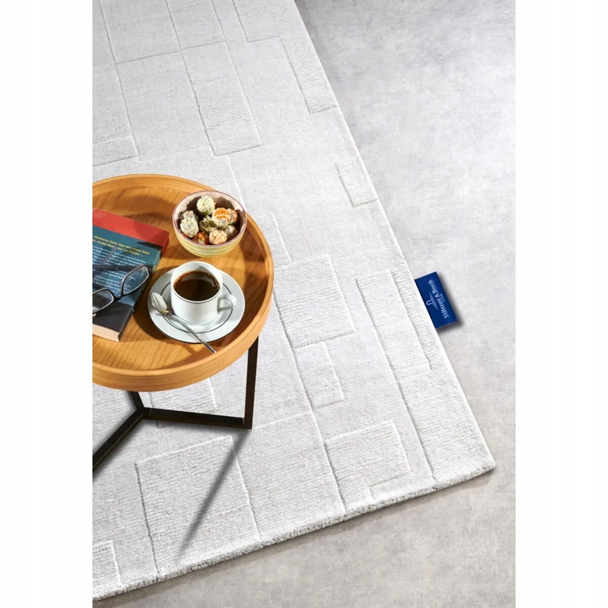 Dywan wełniany do salonu 160x230cm,kremowy tkany ręcznie z efektem 3d