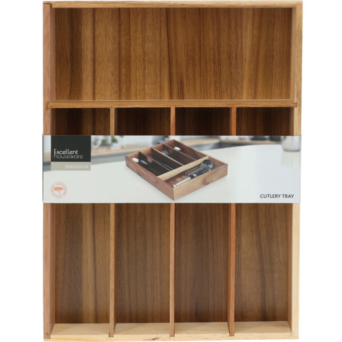 Wkład do szuflady na sztućce LUNU, 35 x 26 x 5 cm