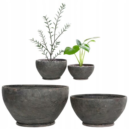 DONICZKA NA BONSAI DUŻA LOFT 2 szt osłonka do palmy salonu podłogowa czarna