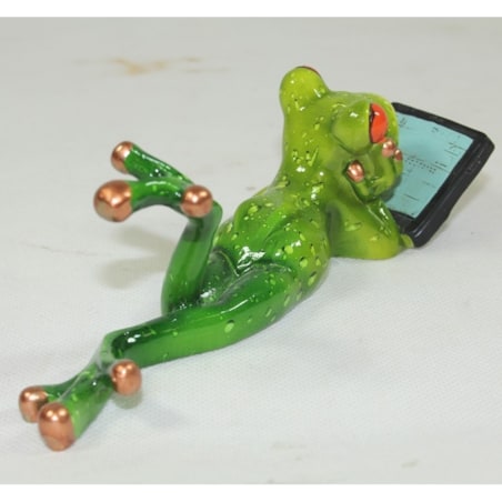 Figurka - żabka 6x19x6 cm FROGG na wakacjach z tabletem