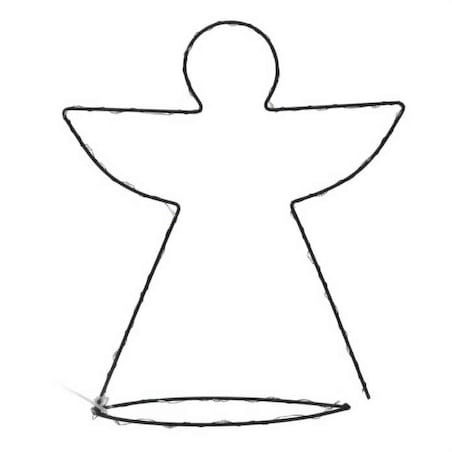 Prosta figurka druciana z dekoracją LED, 34 cm